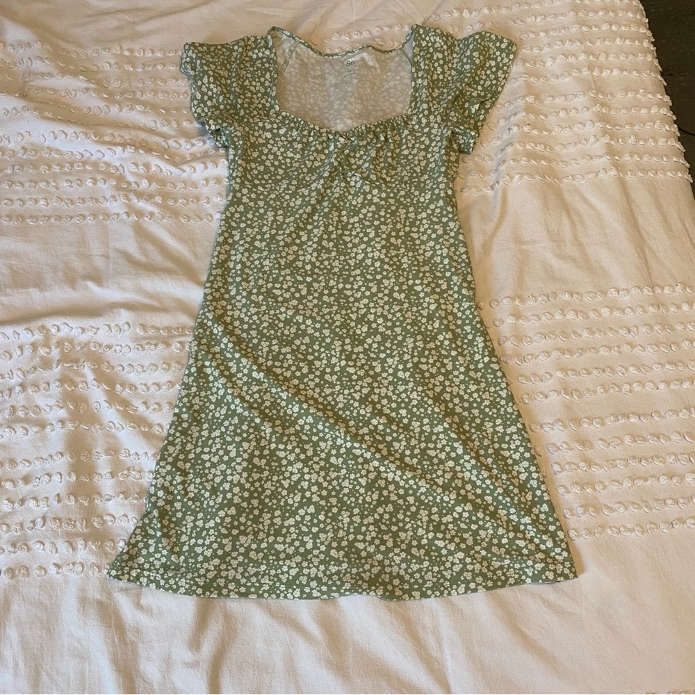 SO Light Green Floral Knit Dress